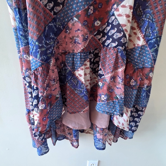 Melloday Patchwork Boho Hippie Casual Mini Dress Size Large - Picture 7 of 12